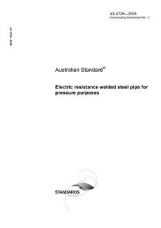 AS 4728: 01/01/2005 Electric resistance welded steel pipe for pressure purposes