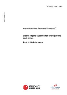 AS/NZS 3584.3: 03/16/2005 Diesel engine systems for underground coal mines, Part 3: Maintenance