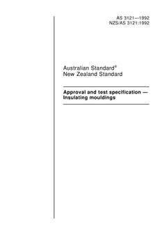 AS 3121: 01/01/1992 Approval and test specification – Insulating mouldings
