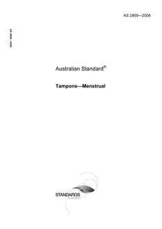 AS 2869: 08/08/2008 Tampons – Menstrual