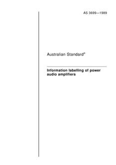 AS 3699: 12/31/1988 Information labelling of power audio amplifiers