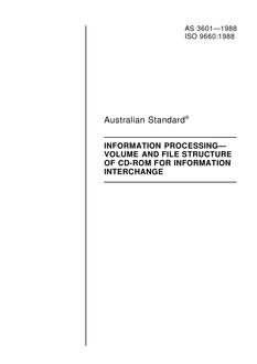 AS 3601: 01/01/1988 Information processing – Volume and file structure of CD-ROM for information interchange