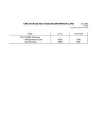 AS 2508.2.013: 01/01/1992 Safe storage and handling information card – Ethylene (ethene)