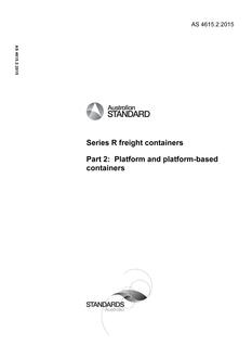 AS 4615.2: 06/30/2015 Series R freight containers, Part 2: Platform and platform-based containers