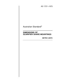 AS 1737: 01/01/1975 Dimensions of scarifier share mountings