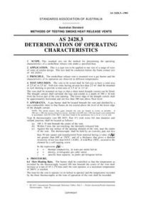 AS 2428.3: 12/31/1980 Methods of testing smoke/heat release vents – Determination of operating characteristics