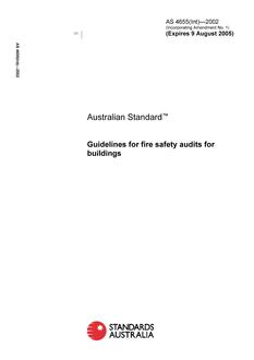 AS 4655(INT): 01/01/2002 Guidelines for fire safety audits for buildings