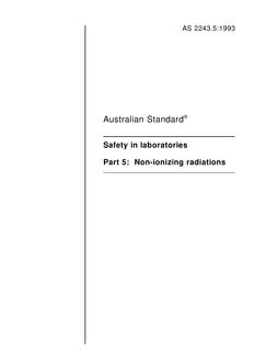 AS 2243.5: 01/01/1993 Safety in laboratories – Non-ionizing radiations