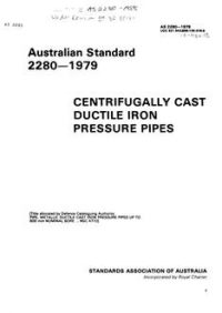 AS 2280: 01/01/1979 Centrifugally cast ductile iron pressure pipes