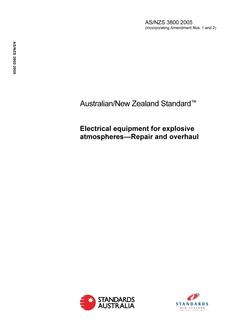 AS/NZS 3800: 04/04/2005 Electrical equipment for explosive atmospheres – Repair and overhaul
