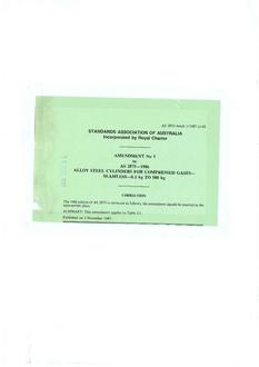 AS 2875: 06/01/1986 Alloy Steel Cylinders for Compressed Gases – Seamless – 0.1 kg to 500 kg