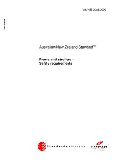 AS/NZS 2088: 12/15/2000 Prams and strollers – Safety requirements AS/NZS 2088: 12/15/2000 Prams and strollers – Safety requirements