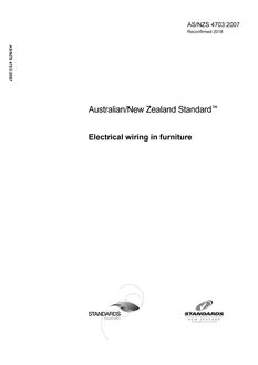 AS/NZS 4703: 11/23/2007 Electrical wiring in furniture