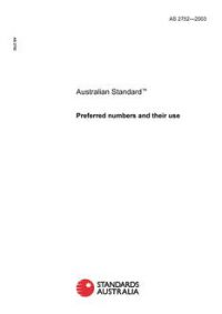 AS 2752: 01/01/2003 Preferred numbers and their use
