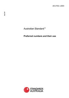 AS 2752: 01/01/2003 Preferred numbers and their use