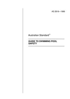 AS 2818: 12/31/1985 Guide to swimming pool safety AS 2818: 12/31/1985 Guide to swimming pool safety