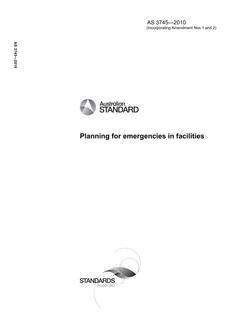 AS 3745: 11/25/2010 Planning for emergencies in facilities