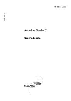 AS 2865: 09/04/2009 Confined spaces