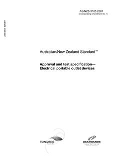 AS/NZS 3105: 01/30/2007 Approval and test specification – Electrical portable outlet devices
