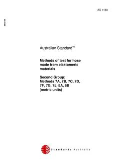 AS 1180.7G: 01/01/1972 Methods of test for hose made from elastomeric materials – Corrosion resistance