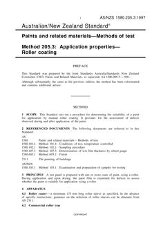 AS/NZS 1580.205.3: 12/05/1997 Paints and related materials – Methods of test, Method 205.3: Application properties – Roller coating