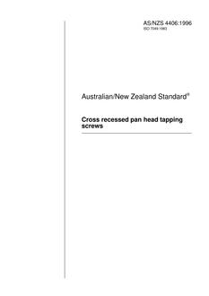 AS/NZS 4406: 06/05/1996 Cross recessed pan head tapping screws