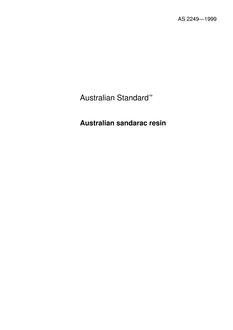 AS 2249: 09/05/1999 Australian sandarac resin