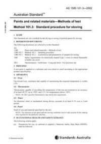 AS 1580.101.3: 12/13/2002 Paints and related materials – Methods of test, Method 101.3: Standard procedure for stoving