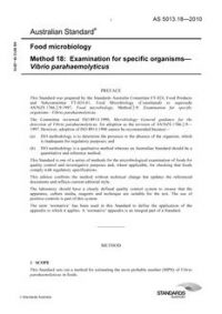 AS 5013.18: 06/23/2010 Food microbiology, Method 18: Examination for specific organisms –