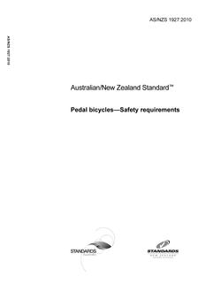AS/NZS 1927: 07/26/2010 Pedal bicycles – Safety requirements
