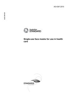 AS 4381: 12/23/2015 Single-use face masks for use in health care