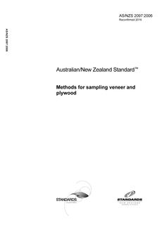 AS/NZS 2097: 10/30/2006 Methods for sampling veneer and plywood