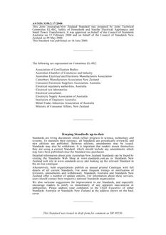 AS/NZS 3350.2.17: 06/16/2000 Safety of household and similar electrical appliances, Part 2.17: Particular requirements – Blankets, pads and similar flexible heating appliances (IEC 60335-2-17:1998, MOD)