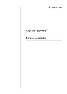 AS 4381: 01/01/1996 Surgical face masks AS 4381: 01/01/1996 Surgical face masks