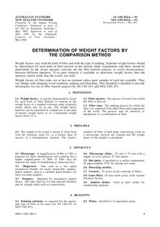AS 1301.452RP: 01/01/1992 Methods of test for pulp and paper – Determination of weight factors by the comparison method