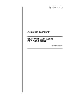 AS 1744: 01/01/1975 Forms of letters and numerals for road signs (known as Standard alphabets for road signs)