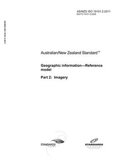 AS/NZS ISO 19101.2: 12/23/2011 Geographic information – Reference model, Part 2: Imagery