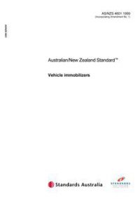 AS/NZS 4601: 12/05/1999 Vehicle immobilizers