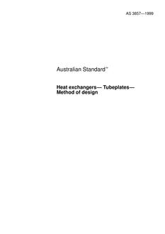 AS 3857: 07/05/1999 Heat exchangers – Tubeplates – Method of design