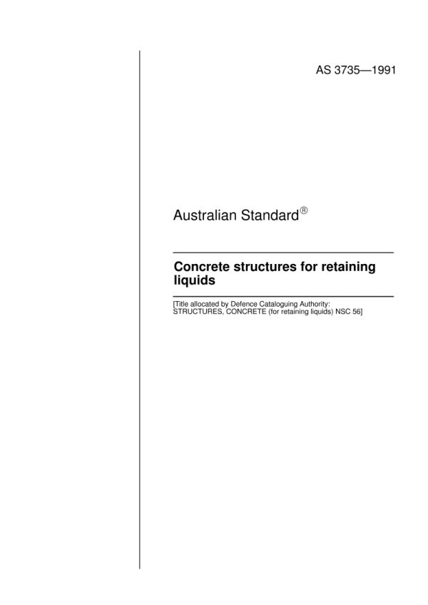 AS 3735: 12/31/1990 Concrete structures for retaining liquids