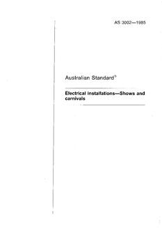 AS 3002: 12/31/1984 Electrical installations – Shows and carnivals