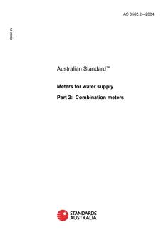 AS 3565.2: 01/01/2004 Meters for water supply – Combination meters