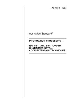 AS 1953: 12/31/1986 Information processing – ISO 7-bit and 8-bit coded character sets – Code extension techniques