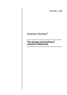 AS 3780: 01/01/1994 The storage and handling of corrosive substances