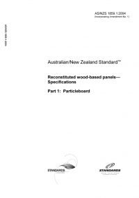 AS/NZS 1859.1: 03/26/2004 Reconstituted wood-based panels – Specifications, Part 1: Particleboard