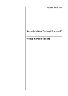 AS/NZS 3813: 04/05/1998 Plastic monobloc chairs