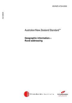 AS/NZS 4724: 04/03/2000 Geographic information – Rural addressing