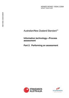 AS/NZS ISO/IEC 15504.2: 09/17/2004 Information technology – Process assessment, Part 2: Performing an assessment