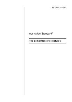 AS 2601: 12/31/1990 The demolition of structures AS 2601: 12/31/1990 The demolition of structures