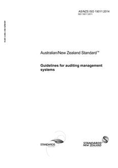 AS/NZS 19011: 08/18/2014 Guidelines for auditing management systems
